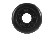 Диск обрезиненный d51мм MB Barbell MB-PltB51-2,5 2,5кг черный Диск обрезиненный d51мм MB Barbell MB-PltB51-2,5 2,5кг черный