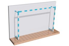 Ворота для гандбола и минифутбола пристенные (300х200х50см) без сетки на колесиках, складные ФСИ 6675